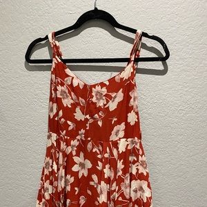 Orange floral mini dress